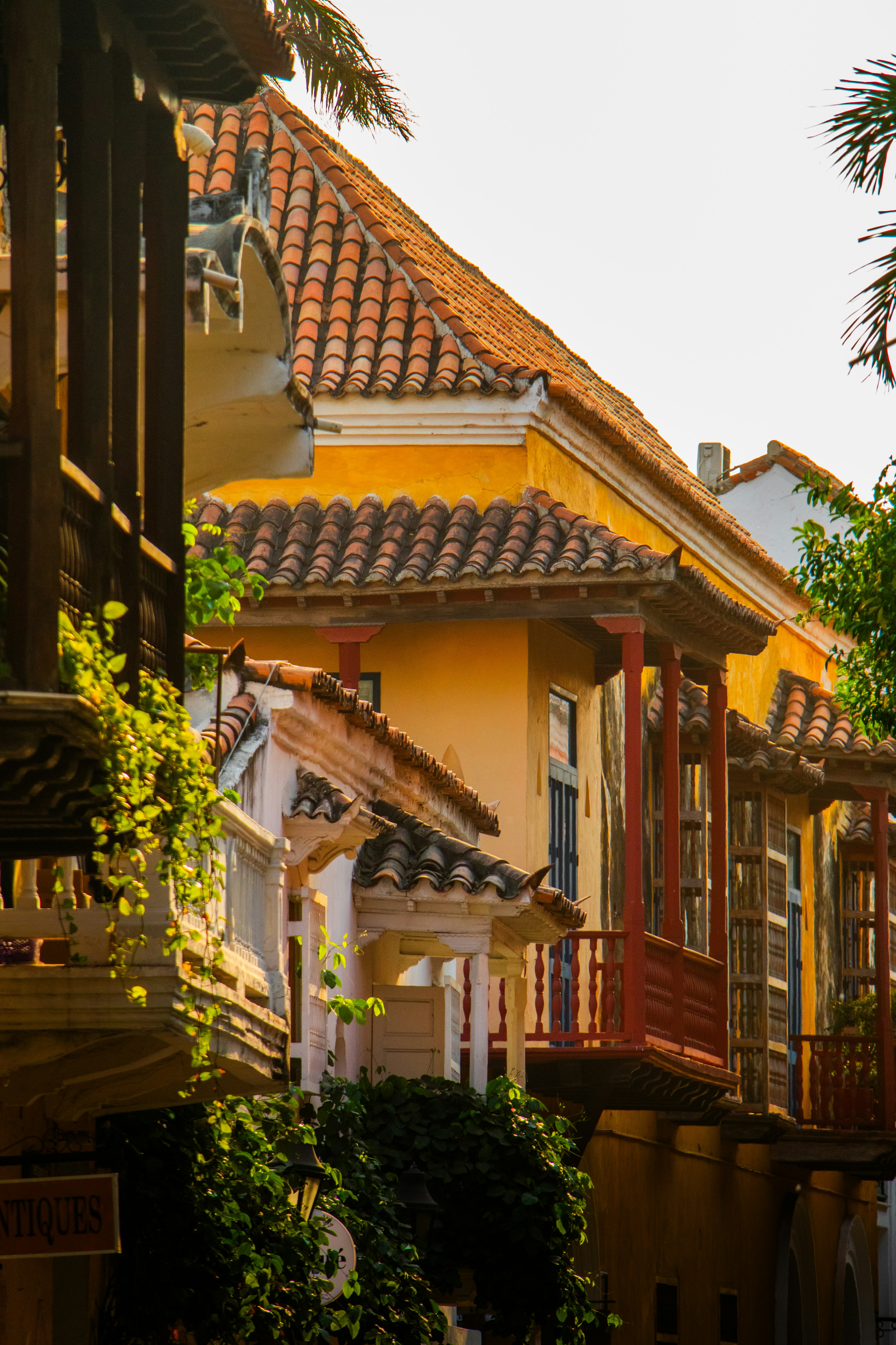 Historic streets and colonial architecture in Cartagena, Colombia